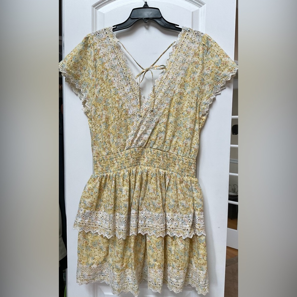 American Eagle Floral Garden Party Tiered Mini Dress - Picture 4 of 10
